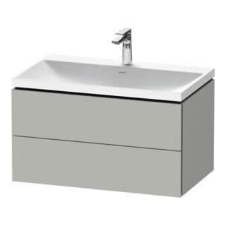 Duravit Ensemble meuble L-Cube 80x48x48 cm, avec HL, gris béton, 2 tiroirs