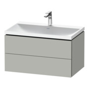 Duravit Ensemble meuble L-Cube 80x48x48 cm, avec HL, gris béton, 2 tiroirs