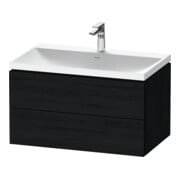 Duravit Ensemble meuble L-Cube 80x48x48 cm, avec robinetterie, blanc œuf, 2 tiroirs
