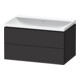 Duravit Ensemble meuble L-Cube 80x48x48 cm, sans poignée, graphite mat, 2 tiroirs-1
