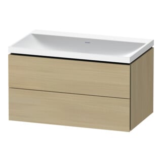 Duravit Ensemble meuble L-Cube 80x48x48 cm, sans robinet, méd. chêne, 2 tiroirs