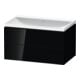 Duravit Ensemble meuble L-Cube 80x48x48 cm, sans robinet, noir brillant, 2 tiroirs-1