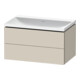 Duravit Ensemble meuble L-Cube 80x48x48 cm, sans robinet, taupe mat, 2 tiroirs-1