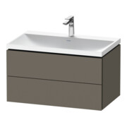 Duravit Ensemble meuble L-Cube 80x48x48cm, avec HL, gris s-mat, 2 tiroirs