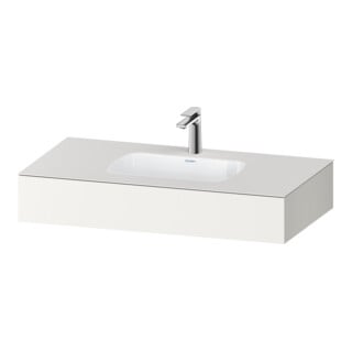 Duravit Ensemble meuble lavabo encastré Qatego 100x55x17 cm, blanc mat, 1 découpe, avec plan supérieur