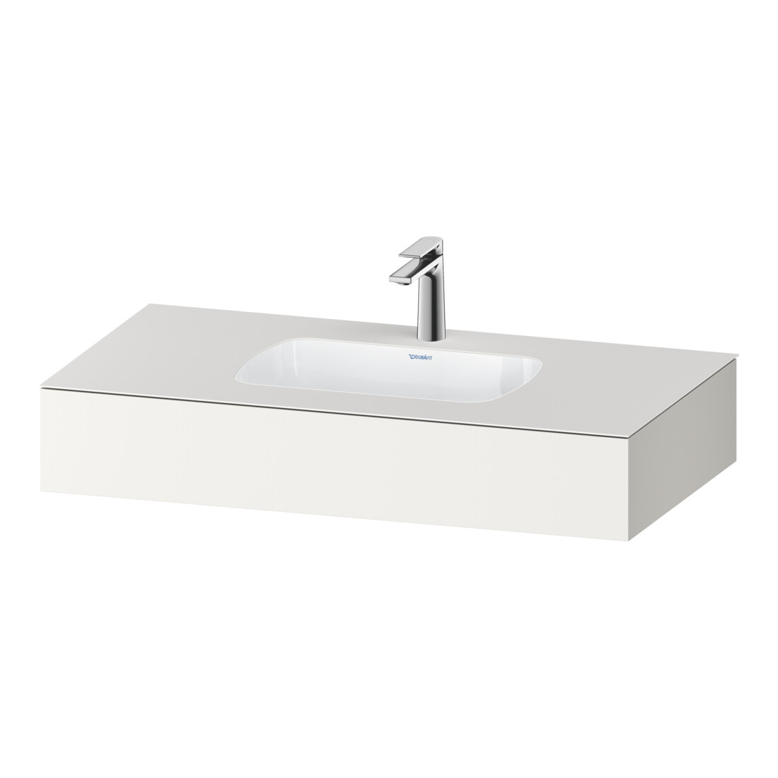 Duravit Ensemble meuble lavabo encastré Qatego 100x55x17 cm, blanc mat, 1 découpe, avec plan supérieur