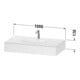 Duravit Ensemble meuble lavabo encastré Qatego 100x55x17 cm, blanc mat, 1 découpe, avec plan supérieur-3