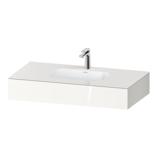 Duravit Ensemble meuble lavabo encastré Qatego 100x55x17 cm, blanc, mat, 1 découpe, avec trop-plein