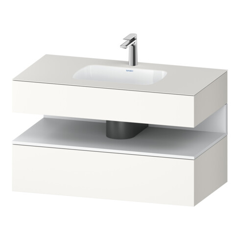 Duravit Ensemble meuble lavabo encastré Qatego 100x55x60 cm, blanc mat, Kon-WTU, niche