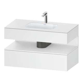 Duravit Ensemble meuble lavabo encastré Qatego 100x55x60 cm, blanc mat, sous-lavabo console, niche
