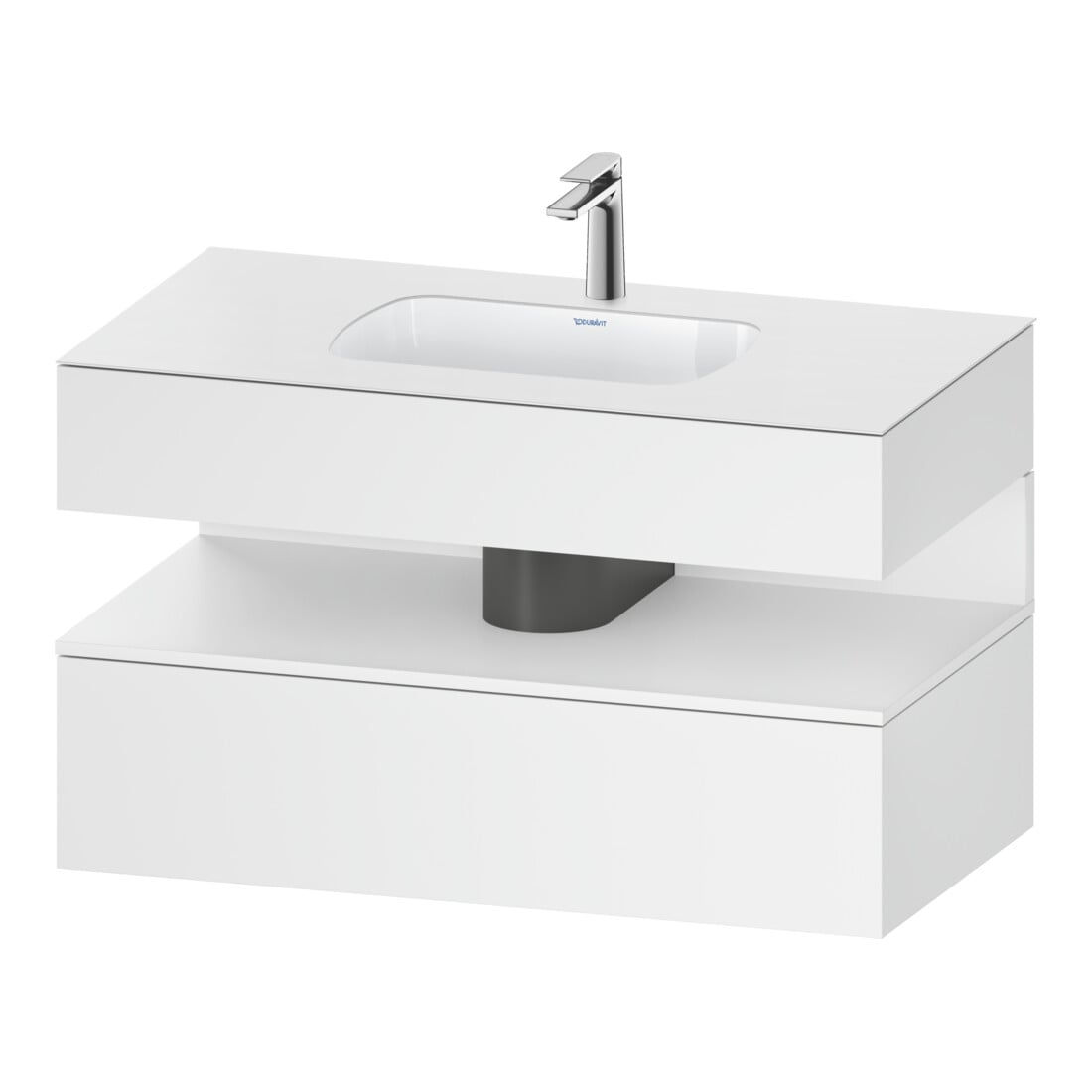 Duravit Ensemble meuble lavabo encastré Qatego 100x55x60 cm, blanc mat, sous-lavabo console, niche