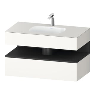 Duravit Ensemble meuble lavabo encastré Qatego 100x55x60 cm, gris m/blanc mat, sous-lavabo console
