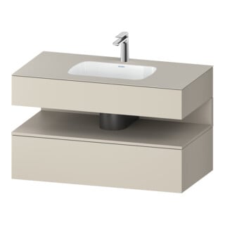 Duravit Ensemble meuble lavabo encastré Qatego 100x55x60 cm, T m/tau mat, console sous-lavabo
