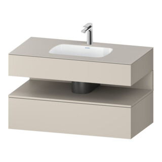 Duravit Ensemble meuble lavabo encastré Qatego 100x55x60 cm, taupe, console