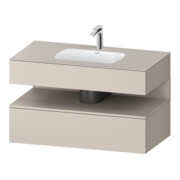 Duravit Ensemble meuble lavabo encastré Qatego 100x55x60 cm, taupe, console