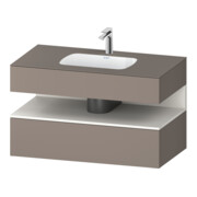 Duravit Ensemble meuble lavabo encastré Qatego 100x55x60cm, blanc, avec miroir, Kon-WTU, niche
