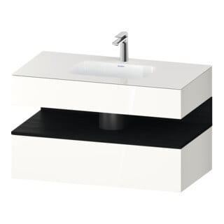 Duravit Ensemble meuble lavabo encastré Qatego 100x55x60cm, blanc brillant, console sous-lavabo