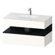 Duravit Ensemble meuble lavabo encastré Qatego 100x55x60cm, blanc brillant, console sous-lavabo