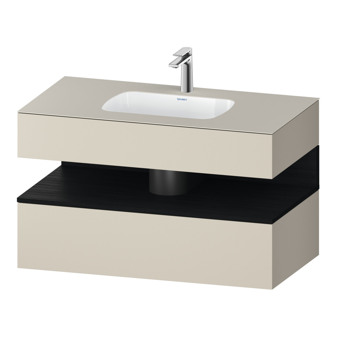 Duravit Ensemble meuble lavabo encastré Qatego 100x55x60cm, E sw/tau mat, console sous lavabo