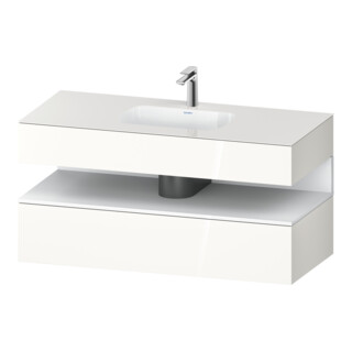 Duravit Ensemble meuble lavabo encastré Qatego 120x55x60 cm, blanc mat/blanc brillant, sous-lavabo console