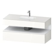 Duravit Ensemble meuble lavabo encastré Qatego 120x55x60 cm, blanc mat/blanc brillant, sous-lavabo console