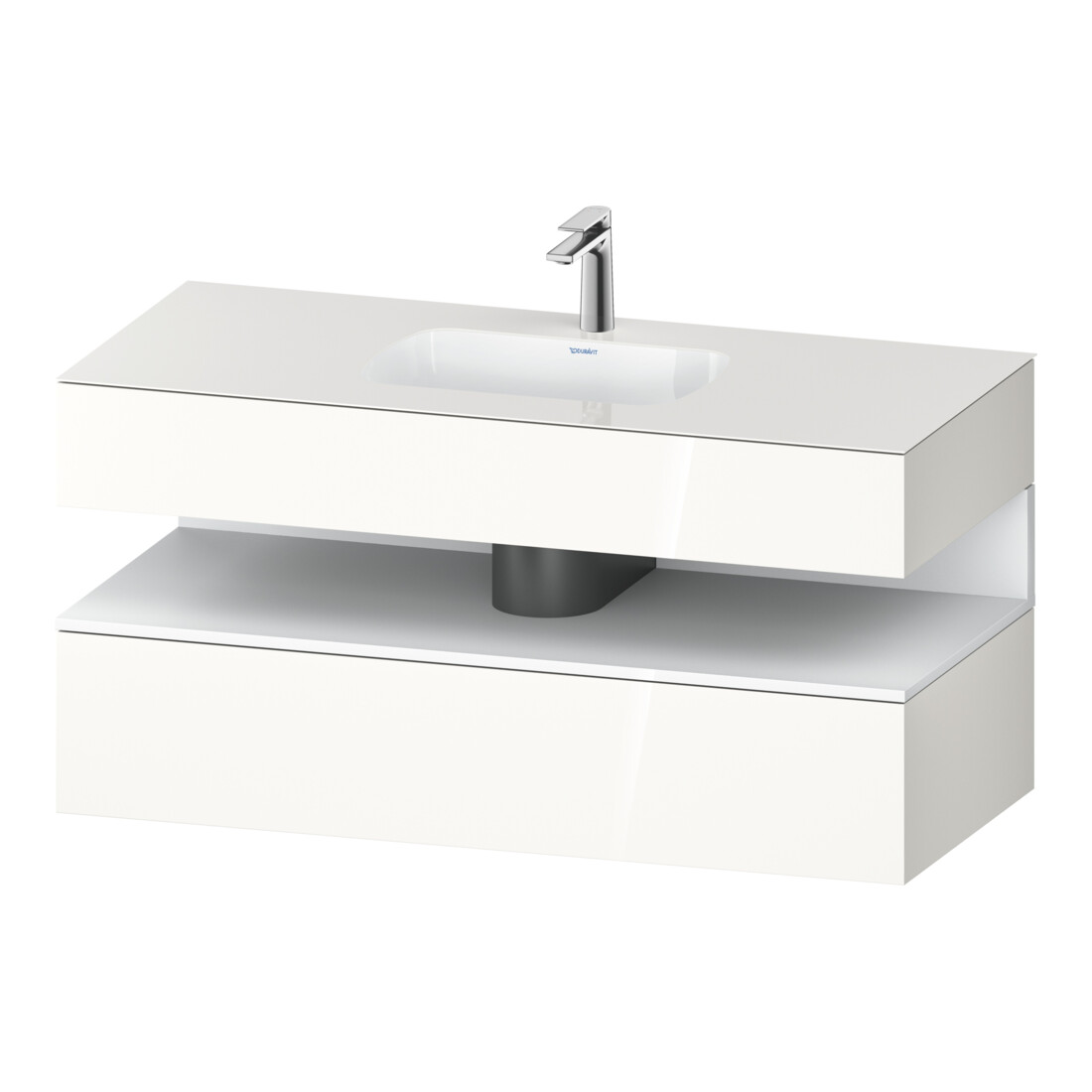 Duravit Ensemble meuble lavabo encastré Qatego 120x55x60 cm, blanc mat/blanc brillant, sous-lavabo console