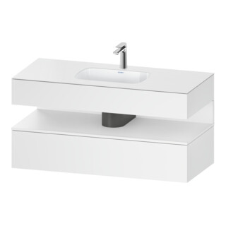 Duravit Ensemble meuble lavabo encastré Qatego 120x55x60 cm, blanc mat, sous-lavabo console, niche