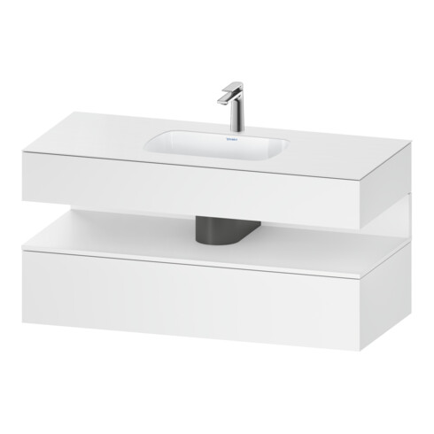 Duravit Ensemble meuble lavabo encastré Qatego 120x55x60 cm, blanc mat, sous-lavabo console, niche