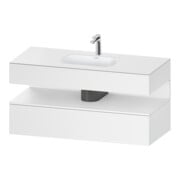 Duravit Ensemble meuble lavabo encastré Qatego 120x55x60 cm, blanc mat, sous-lavabo console, niche