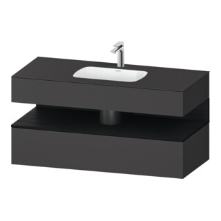 Duravit Ensemble meuble lavabo encastré Qatego 120x55x60 cm, E blanc/gris ma, console sous-lavabo