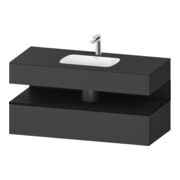 Duravit Ensemble meuble lavabo encastré Qatego 120x55x60 cm, E blanc/gris ma, console sous-lavabo