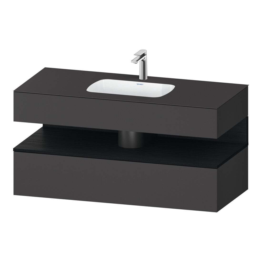 Duravit Ensemble meuble lavabo encastré Qatego 120x55x60 cm, E blanc/gris ma, console sous-lavabo