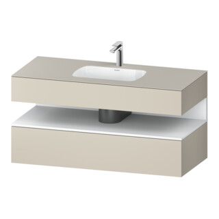 Duravit Ensemble meuble lavabo encastré Qatego 120x55x60cm, blanc mat, Kon-WTU, niche
