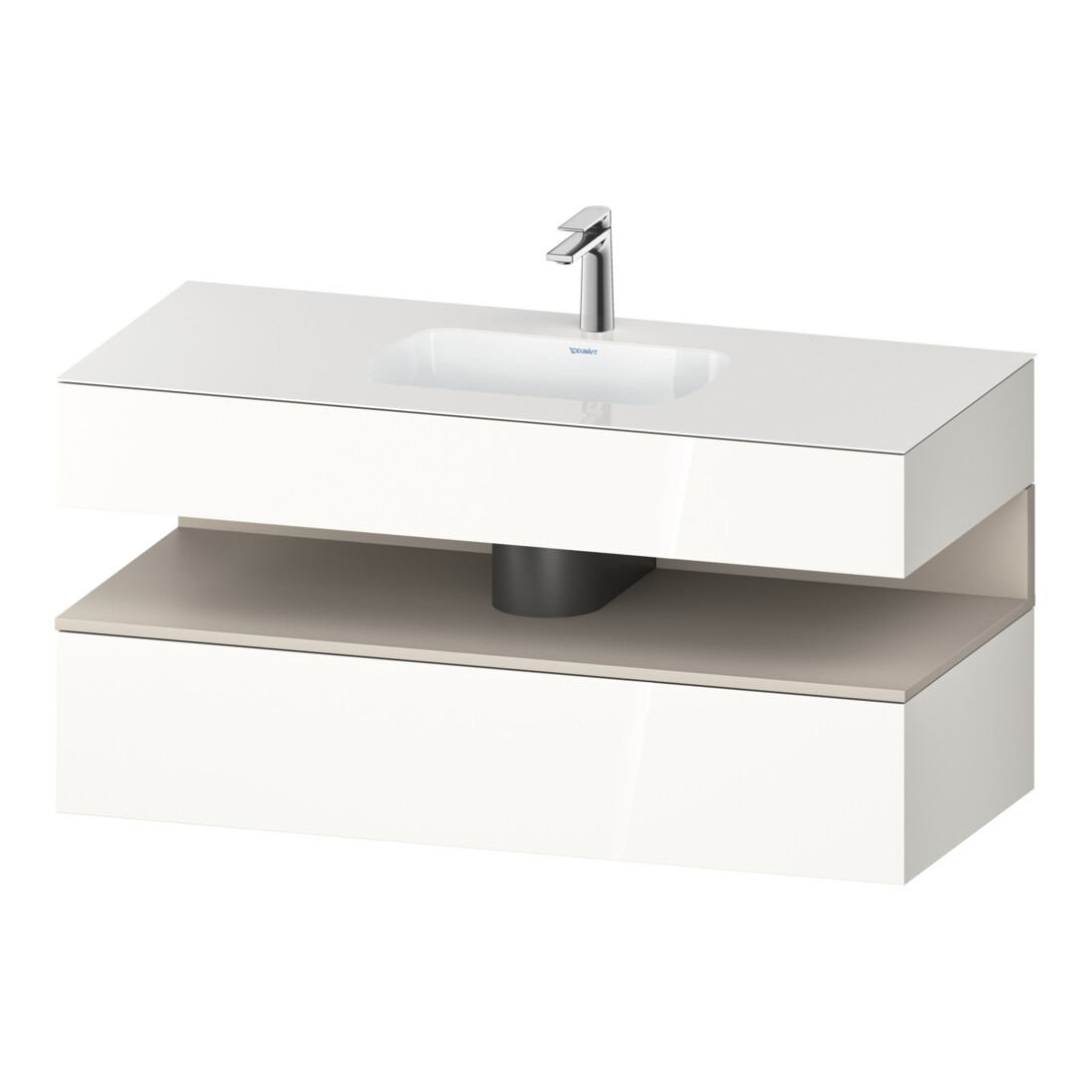 Duravit Ensemble meuble lavabo encastré Qatego 120x55x60cm, T mat/blc hgl, console sous-lavabo