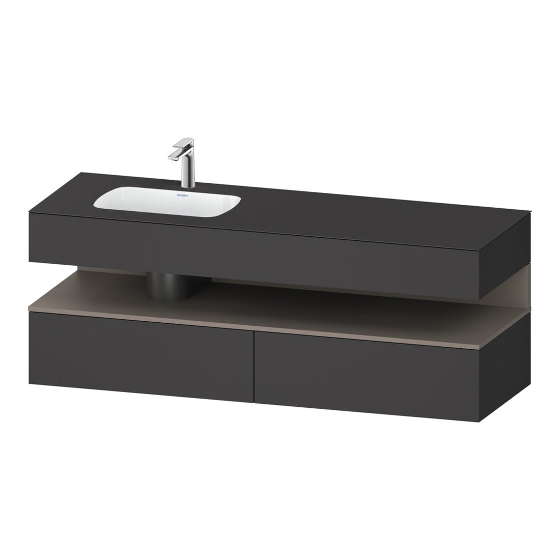 Duravit Ensemble meuble lavabo encastré Qatego 160x50x60 cm, Kon-WTU, B, B l, ba m/Gr ma