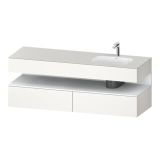 Duravit Ensemble meuble lavabo encastré Qatego 160x50x60 cm, Kon-WTU, B, B r, blanc mat/bois mat