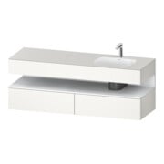 Duravit Ensemble meuble lavabo encastré Qatego 160x50x60 cm, Kon-WTU, B, B r, blanc mat/bois mat