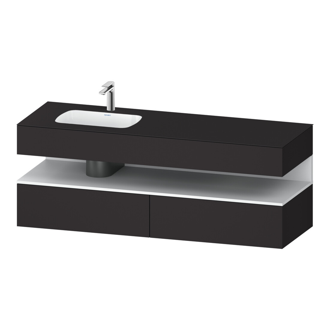 Duravit Ensemble meuble lavabo encastré Qatego 160x50x60 cm, Kon-WTU, B, blanc, avec miroir