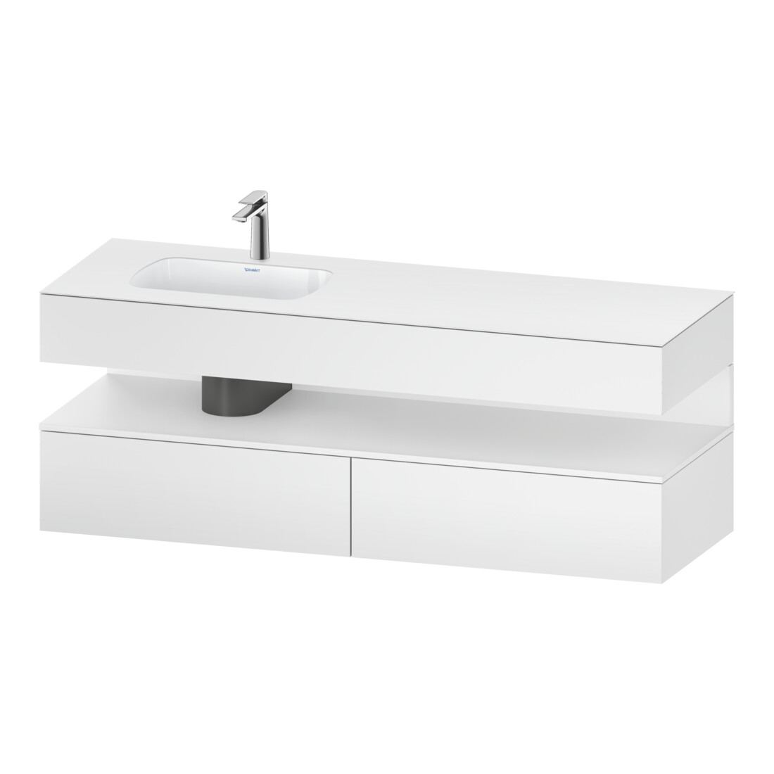 Duravit Ensemble meuble lavabo encastré Qatego 160x50x60 cm, Kon-WTU, B, lavabo gauche, blanc mat