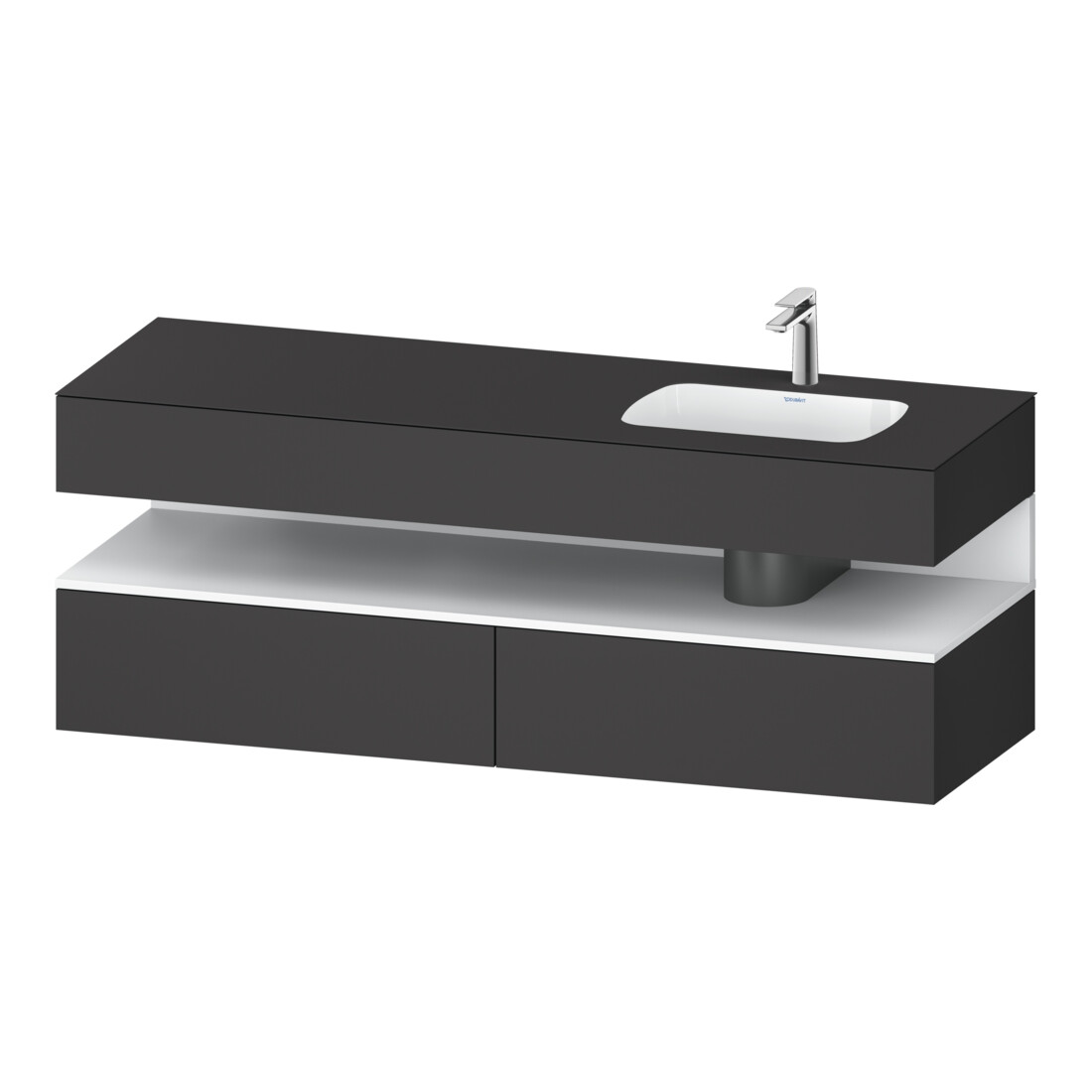 Duravit Ensemble meuble lavabo encastré Qatego 160x50x60 cm, Kon-WTU, D, blanc m/Grap ma