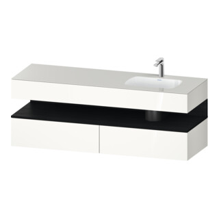 Duravit Ensemble meuble lavabo encastré Qatego 160x50x60 cm, Kon-WTU, D rt, Blc/blc hl