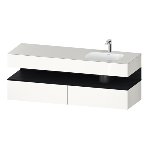 Duravit Ensemble meuble lavabo encastré Qatego 160x50x60 cm, Kon-WTU, D rt, Blc/blc hl