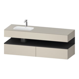 Duravit Ensemble meuble lavabo encastré Qatego 160x50x60 cm, Kon-WTU, gris mat