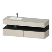 Duravit Ensemble meuble lavabo encastré Qatego 160x50x60 cm, Kon-WTU, gris mat