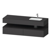 Duravit Ensemble meuble lavabo encastré Qatego 160x50x60 cm, Kon-WTU, gris mat/Gr ma