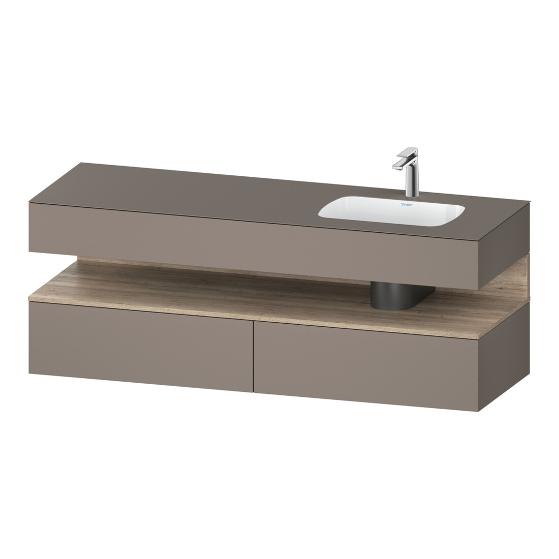 Duravit Ensemble meuble lavabo encastré Qatego 160x50x60cm, Kon-WTU, B, B r, E Ma/Ba ma
