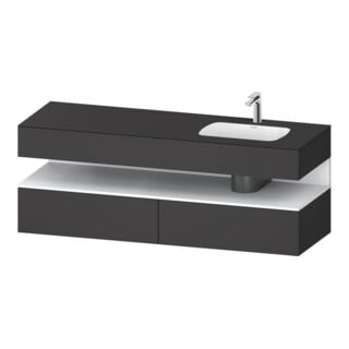 Duravit Ensemble meuble lavabo encastré Qatego 160x50x60cm, Kon-WTU, B, B r, w m/Gr ma