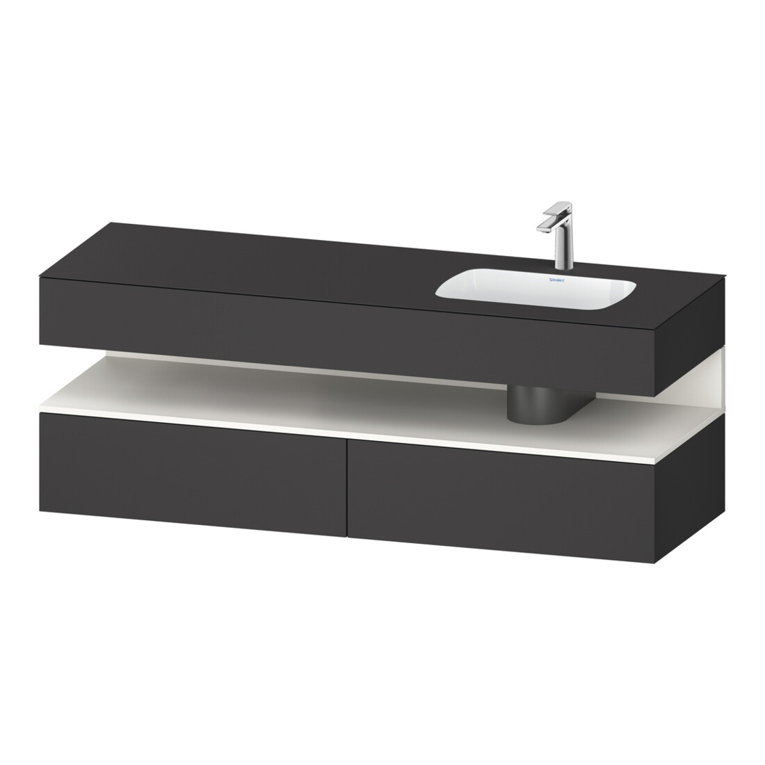 Duravit Ensemble meuble lavabo encastré Qatego 160x50x60cm, Kon-WTU, B, B r, w m/Gr ma