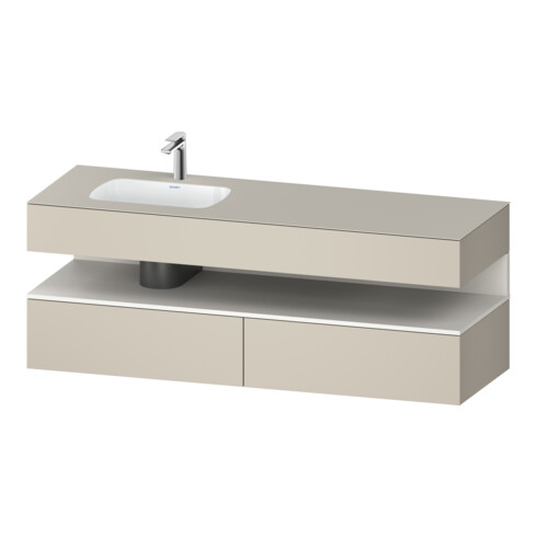Duravit Ensemble meuble lavabo encastré Qatego 160x50x60cm, Kon-WTU, blanc mat