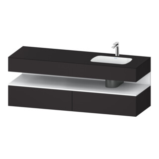 Duravit Ensemble meuble lavabo encastré Qatego 160x50x60cm, Kon-WTU, blanc mat/Gris mat